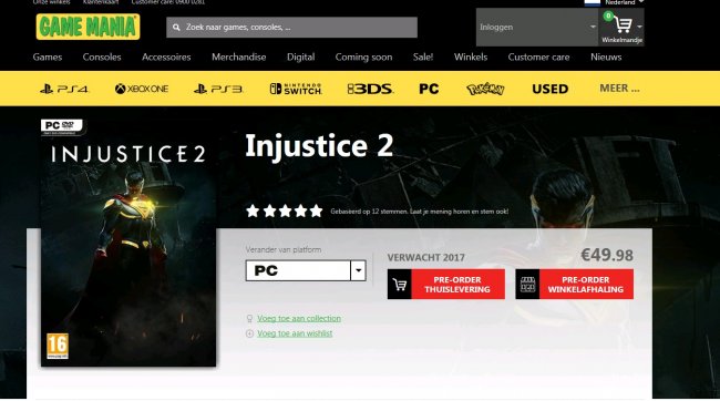 بخش فرانسویی آمازون نسخه PC بازی Injustice 2 را لو داد
