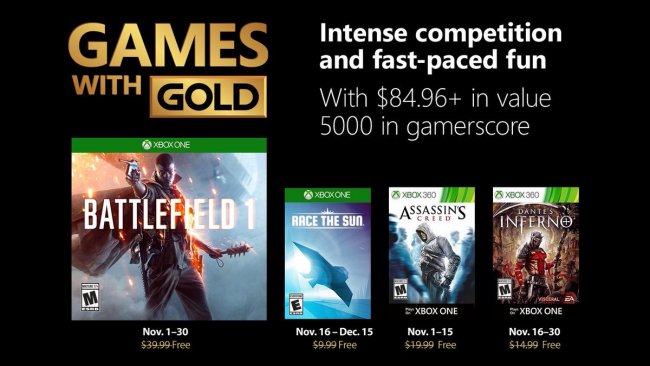 بازی های رایگان ماه November با Xbox Live Gold مشخص شدند|یک ماه فوق  العاده