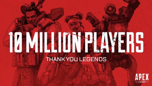تعداد بازیکنان بازی Apex Legends طی کمتر از 72 ساعت به 10 میلیون نفر رسید|یک میلیون نفر همزمان!