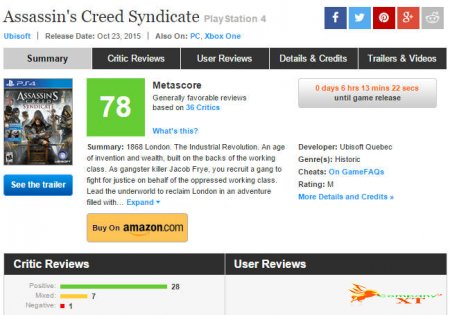 نمرات  Assassin’s Creed Syndicate منتشر شد|اساسین همچنان یک بازی متوسط!