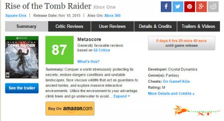 نمرات  Rise of the Tomb Raider منتشر شد|موفقیت دیگر برای لارا