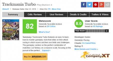 نمرات بازی  Trackmania Turbo منتشر شد.