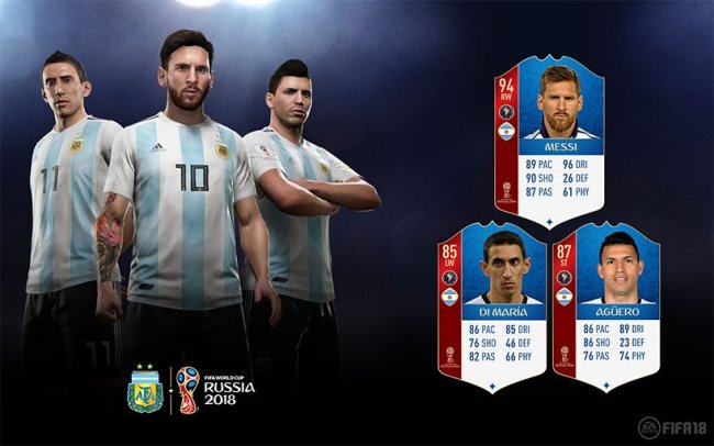 از ریتینگ بازیکنان آرژانتین برای مد World Cup 2018 بازی FIFA 18 رونمایی شد
