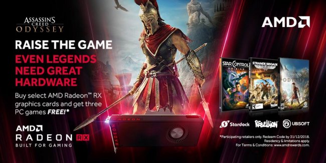 با خرید کارت گرافیک RX Vega, RX 580 یا RX 570 می توانید سه بازی Assassin’s Creed Odyssey, Strange Brigade و  Star Control: Origins را به صورت رایگان دریافت کنید