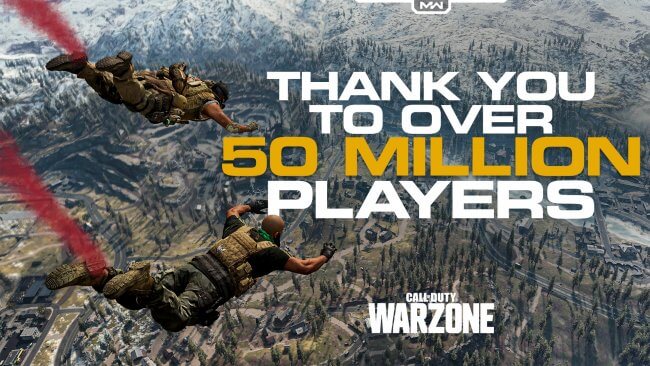 تعداد بازیکنان Call Of Duty: Warzone به 50 میلیون نفر رسید!